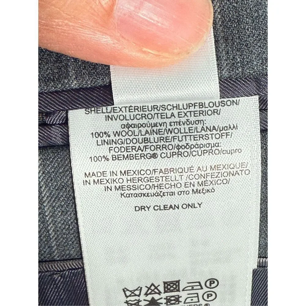 Brooks Brothers 346 Fitzgerald Fit Two Button Wool Blazer Jacket 40L Grey‎